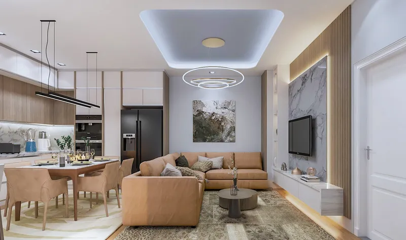 Interior Design, Livingroom and kitchen. Projekte Arkitekture