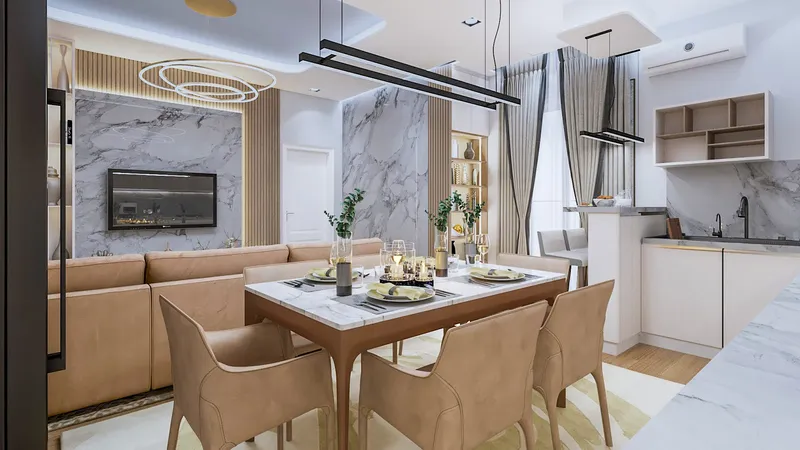 Interior Design, Livingroom and kitchen. Projekte Arkitekture