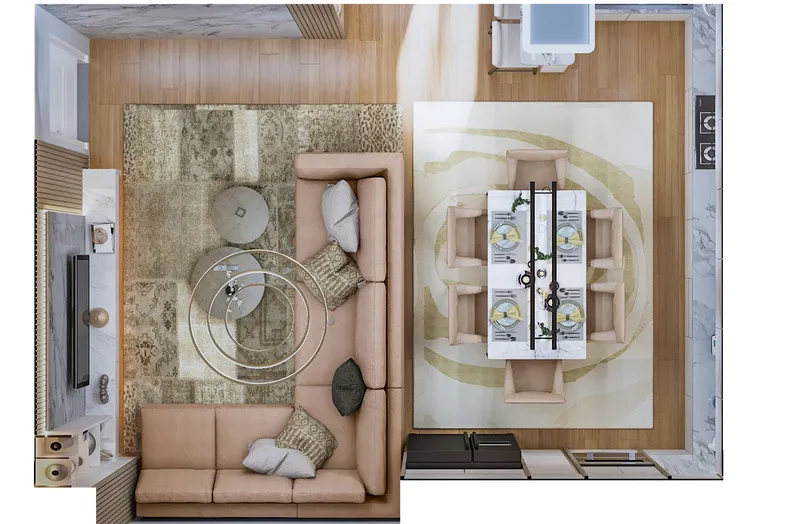 Interior Design, Livingroom and kitchen. Projekte Arkitekture